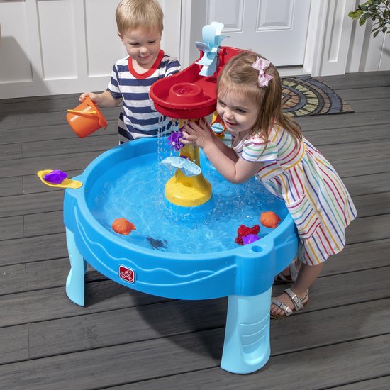 Step2 Spiral Slide Table d'eau avec 13 Accessoires | Table De Jeu Enfant A Eau | Table D'Activité pour Le Jardin en Bleu Et Rouge Step2 Spiral Slide Table d'eau avec 13 Accessoires | Table De Jeu Enfant A Eau | Table D'Activité pour Le Jardin en Bleu Et Rouge
