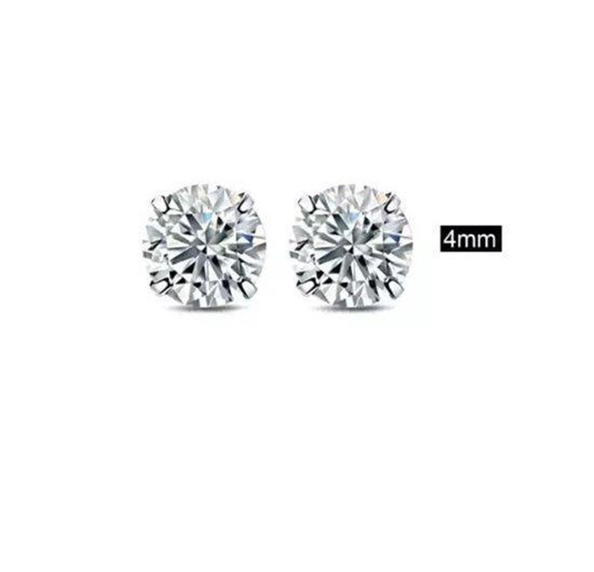 Jomide Zilverkleurige oorknoppen - 4 mm