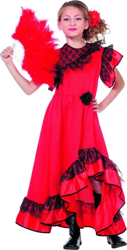 Wilbers & Wilbers - Spaans & Mexicaans Kostuum - Rode Flamenco Jurk Spaanse  Senorita... | bol.com