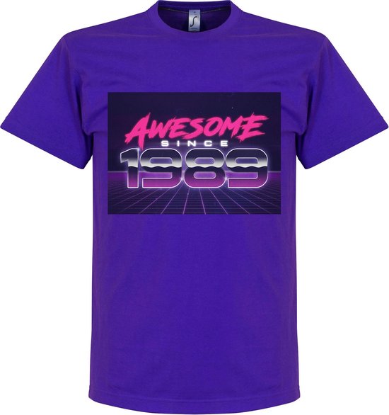 T-Shirt Awesome Since 1989 - Violet - L