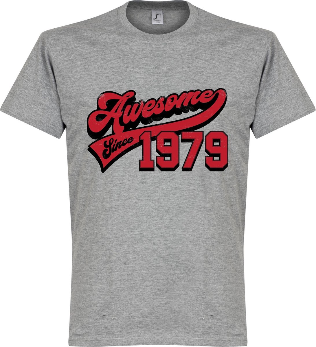 1092x1200.jpg Awesome Since 1979 T-Shirt - Grijs - 3XL - Afbeelding 1