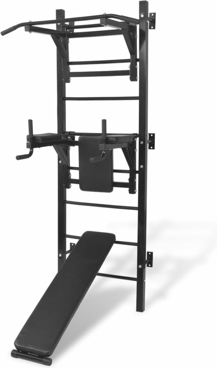 vidaXL - Fitnessapparaat - wandgemonteerd - zwart