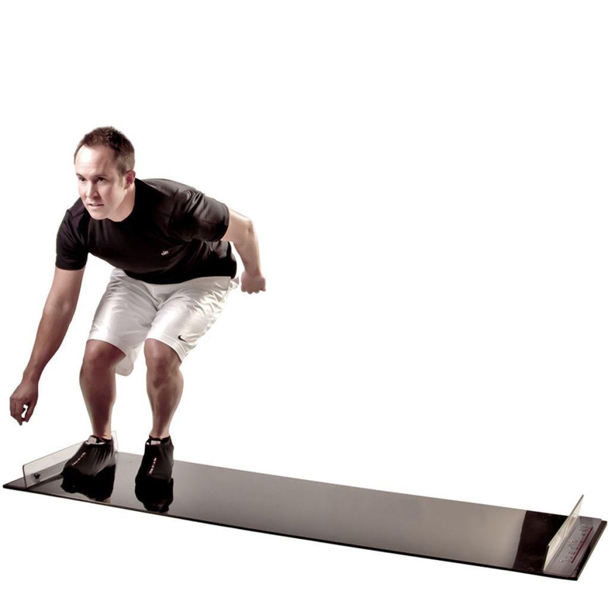 Tianbi Slide Board met schoenovertrekken, afslankende oefeninstructie glijmat voor beentraining fitness, glijplank voor fitnesstraining en evenwichtsoefening