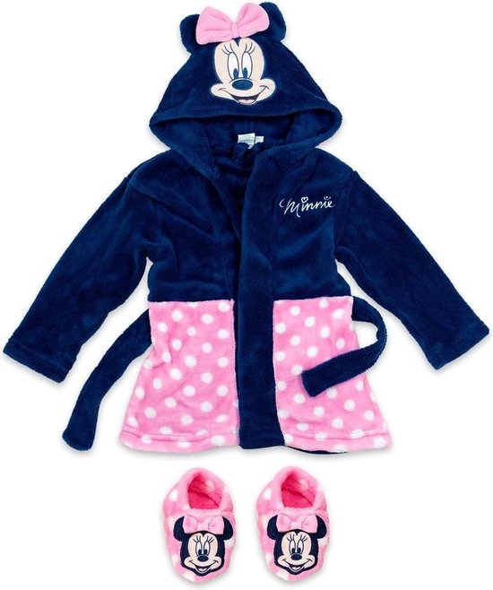 Baby badjas Disney's Minnie Mouse 9/12 maanden donkerblauw/roze | bol.com