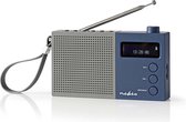Nedis portable DAB+ radio met klok en wekker / grijs/blauw