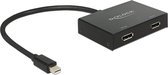 Adaptateur de câble vidéo DeLOCK 87695 0,3 m Mini DisplayPort 2 x DisplayPort noir