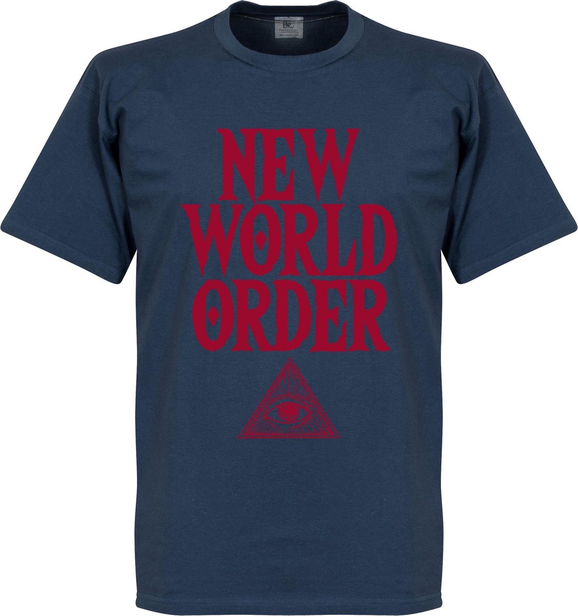 New World Order T-Shirt - Jeans Blauw - XXL