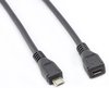 USB Micro B naar USB Micro B verlengkabel - USB2.0 - tot 1A / zwart - 2 meter