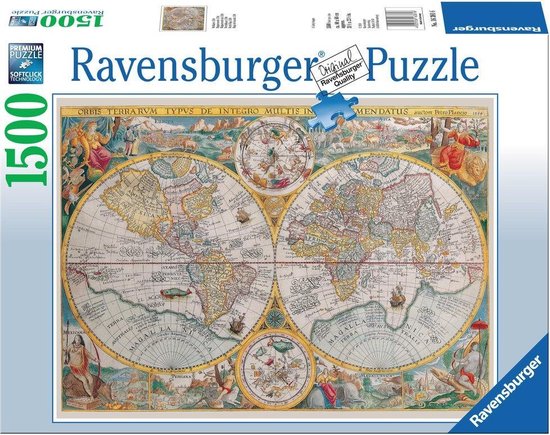 Ravensburger Puzzle 1500 p - Mappemonde 1594 | bol.com