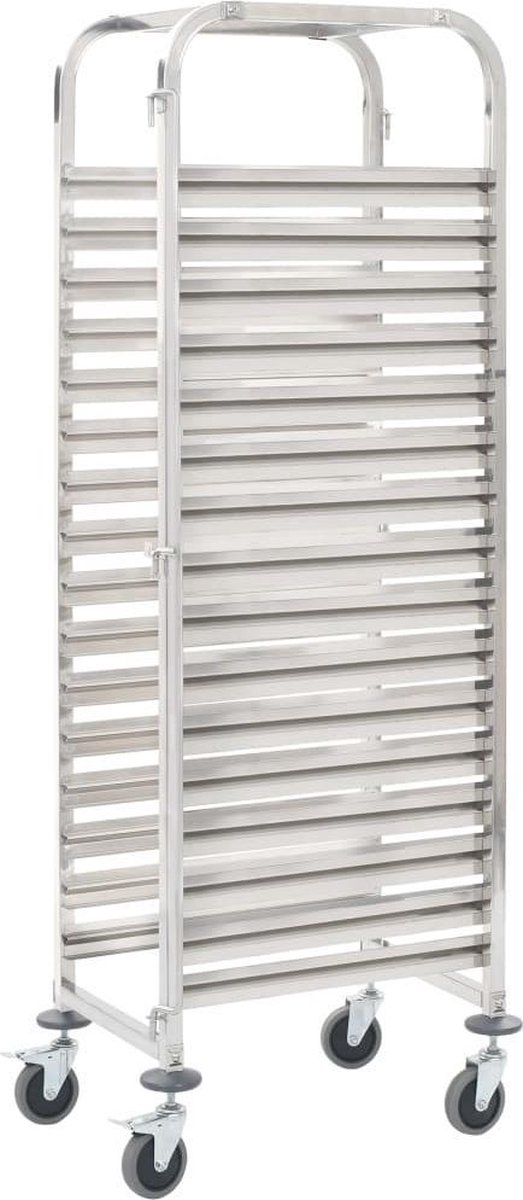 vidaXL - Keukentrolley - 16-laags - 38x55x163 - cm - roestvrij - staal