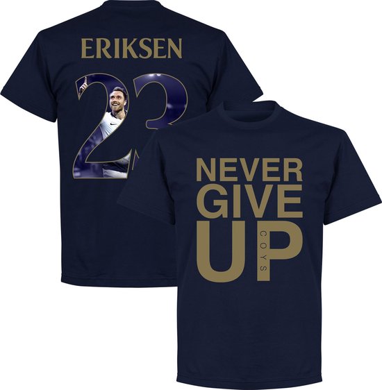 Never Give Up Spurs Eriksen 23 Gallery T-Shirt - Navy/ Goud - 4XL