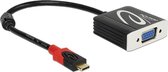 DeLOCK Premium USB-C naar VGA adapter met DP Alt Mode (1920 x 1200) / zwart - 0,20 meter