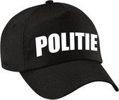 Verkleed politie agent pet / baseball cap zwart voor dames en heren - verkleedhoofddeksel / carnaval