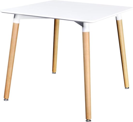 | vidaXL Eettafel 80x80 cm Wit | vidaXL Eettafel 80x80 cm Wit