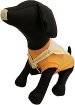 Wit met oranje marine shirt voor de hond - XS ( rug lengte 21 cm, borst omvang 30 cm, nek omvang 16 cm )