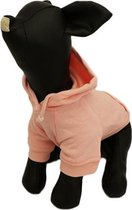 Hoodie sweater roze voor de hond - XL (rug lengte 34 cm, borst omvang 52 cm, nek omvang 38 cm )