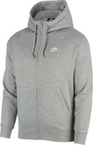 Veste de sport Nike Nsw Club Hoodie Fz Bb pour homme - Gris Dk Chiné / Argent Mat / (Blanc) - Taille S