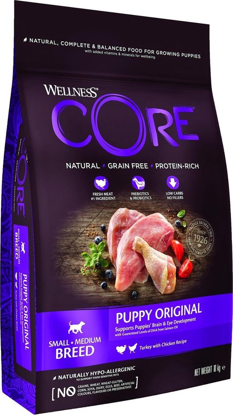 Wellness Core Grain Free Puppy Kalkoen & Kip Hondenvoer