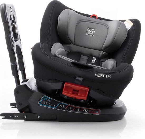 Babyauto Birofix Autostoel - Black/Grey - 360 graden draaibaar