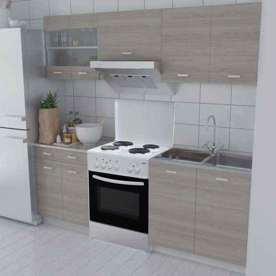 vidaXL Keukenkastenset vrijstaande oven eiken-look 5-delig | bol.com