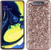 Samsung Galaxy A80 Glitter Backcover - Bling Bling Hoesje - Roze - PC Hardcase - Glamour