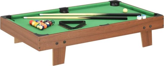 vidaXL - Minipooltafel - 3 - Feet - 92x52x19 - cm - bruin - en - groen