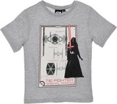 Star Wars - T-shirt - Kylo Ren & Tie Fighters - Model "Kylo Ren Defending Tie Fighters" - Grijs / Wit - 116 cm - 6 jaar - 100% Katoen