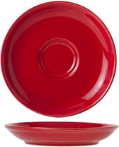 Soucoupe rouge confortable et tendance Barista D13cm pour sac poterie 7-15cl - (lot de 12)