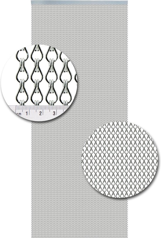 Vliegengordijn aluminium ketting zilver mat , 100x 240 cm | bol.com