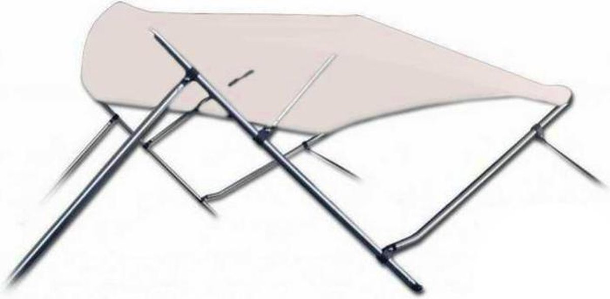 3 Boog Biminitop Zonnetent PREMIUM H117 cm BEIGE Breedte 215-228 cm