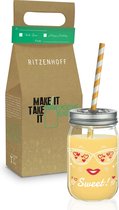 Ritzenhoff Make It Take It Design Smoothieglas - Nils Kunath - 2 deksels