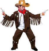 Funny Fashion - Cowboy & Cowgirl Kostuum - Silver Star - Jongen - bruin - Maat 128 - Carnavalskleding - Verkleedkleding
