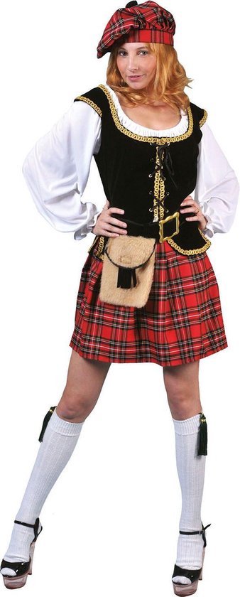 Funny Fashion - Landen Thema Kostuum - Keurige Schotse Flannagan - Vrouw -  rood - Maat... | bol.com