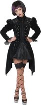 Funny Fashion - Gotisch Kostuum - Gothic Gonga - Vrouw - zwart - Maat 44-46 - Halloween - Verkleedkleding