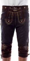 Tannhauser Lederhosen Starnberg Lang 100% Echt Leder Oktoberfest Heren Lederhosen Lang - Donkerbruin- Leer- Maat L/52