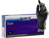 Zwarte poedervrije nitril handschoenen - maat S - 100 stuks