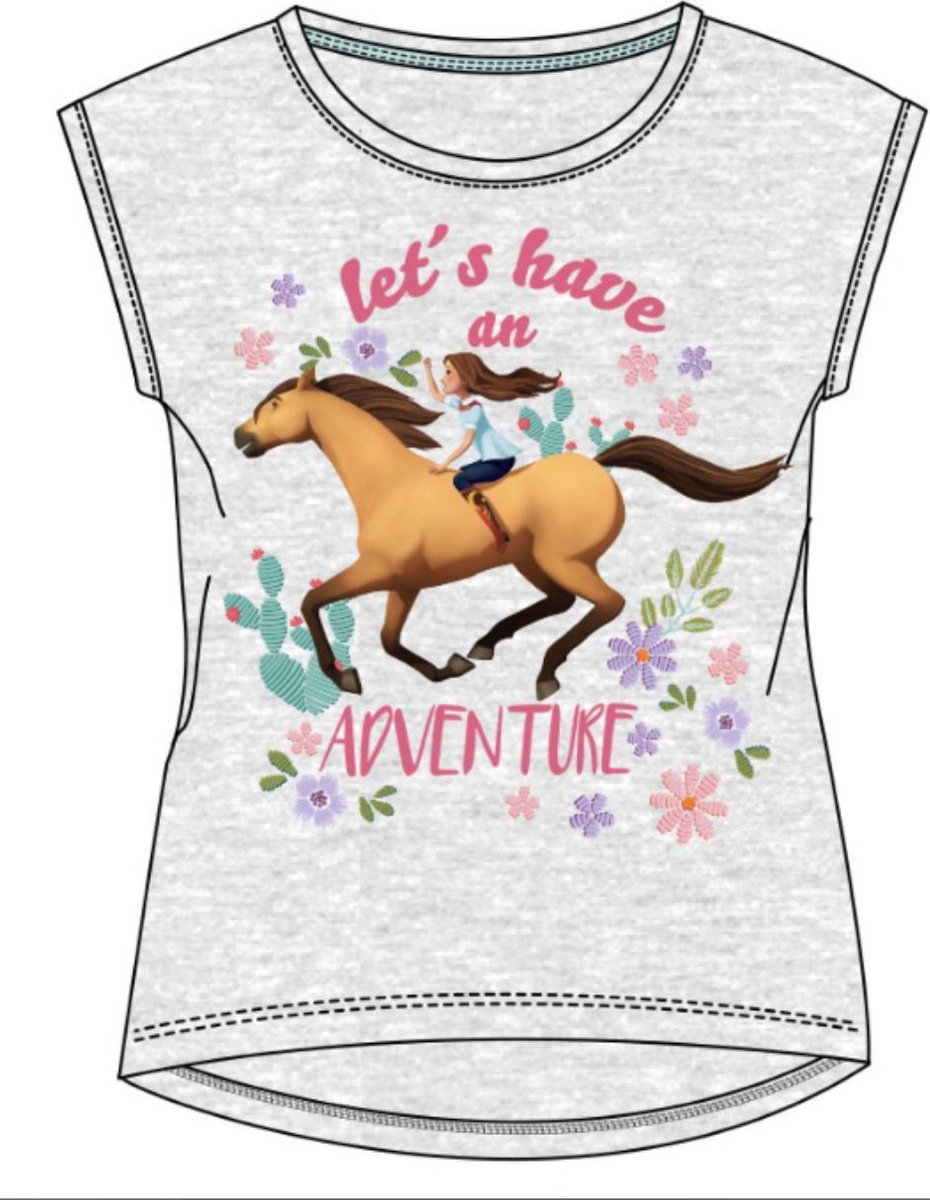Spirit Riding Free t-shirt - grijs - maat 116 / 6 jaar