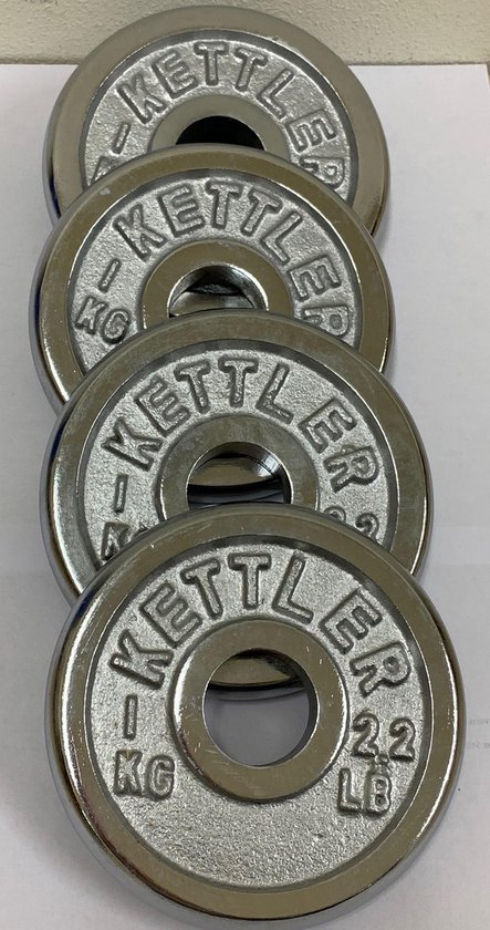 pack Landelijk staart Kettler Halterschijven Chroom - diameter 30/31mm - losse gewichten van  4x1kg | bol.com