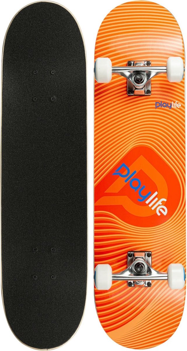 Playlife Illusion Skateboard 31″x8″ Perfect voor Beginners & Gevorderden Oranje