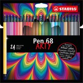 Viltstiften STABILO Pen 68 - trendy etui 24 kleuren