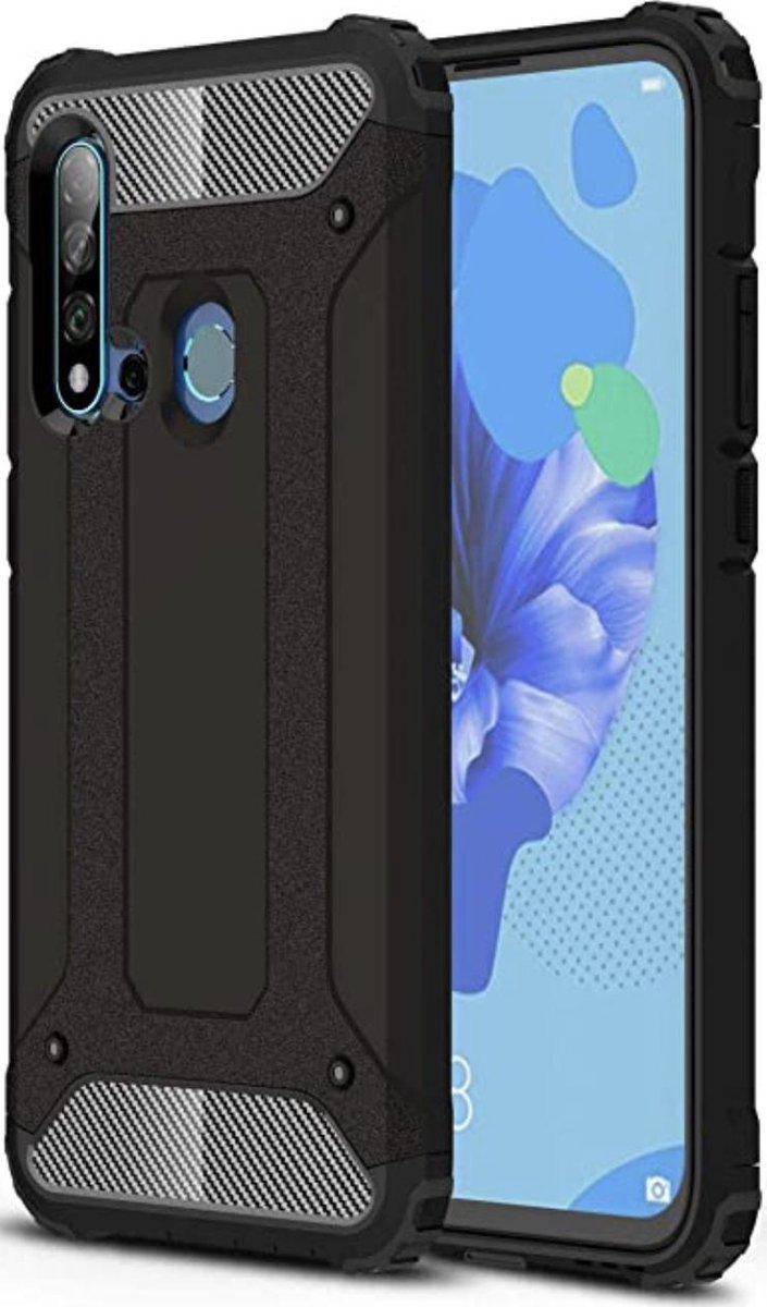 Huawei P20 Lite 2019 Armor Hoesje - Zwart - Shockproof