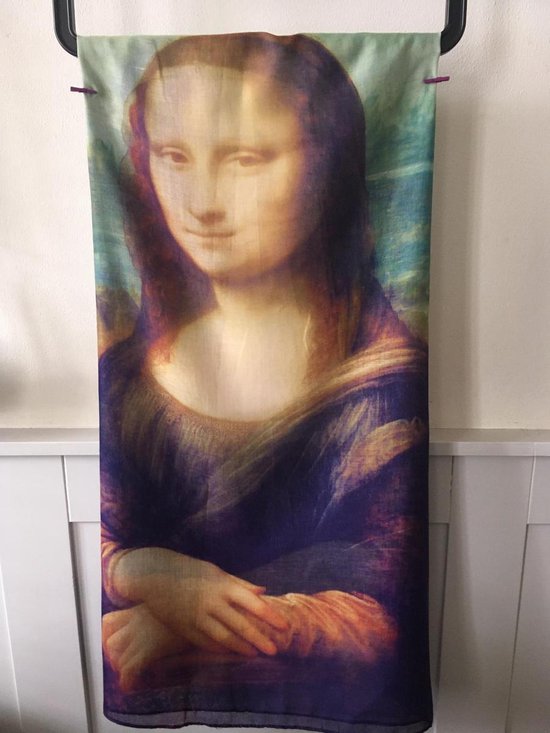 Sjaal | 70 x 170cm | Shawl | Mona Lisa | Schilderij Art | Fashion | Viscose  met Katoen... | bol.com