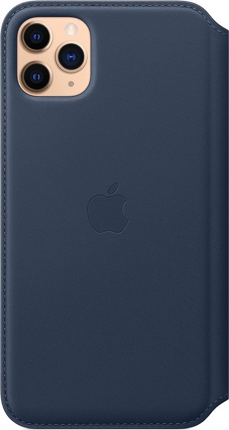 Apple Leren Folio Hoesje voor iPhone 11 Pro Max Hoesje - Deep sea blue - Apple