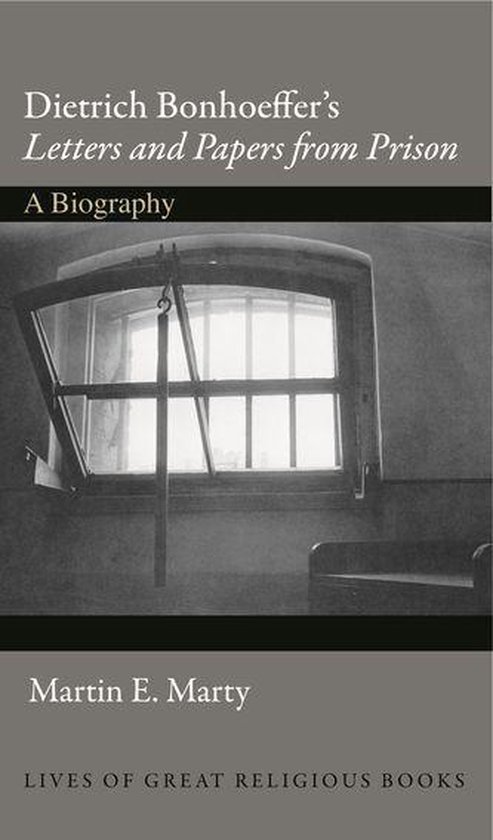 Boek "Dietrich Bonhoeffers brieven en papieren uit de gevangenis", een biografie door Martin E. Marty. De omslag toont een celraam.