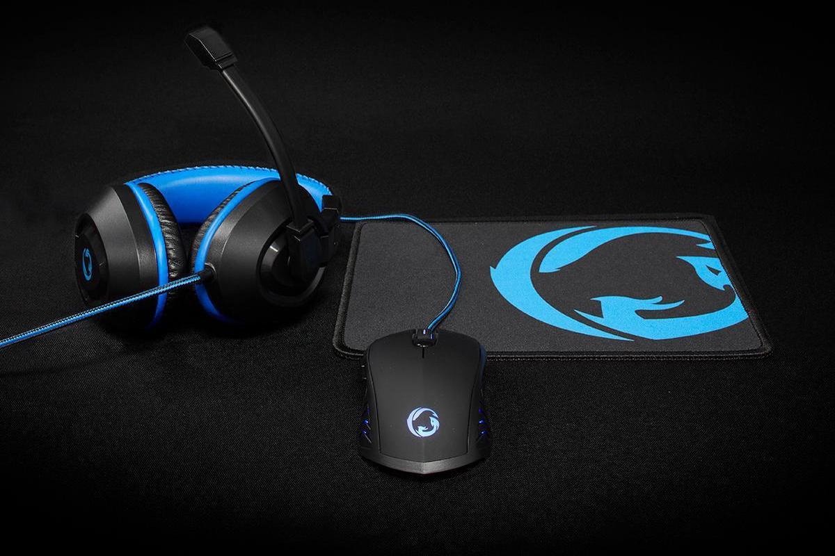 Nedis Gaming Combo Kit - 3-in-1 - Koptelefoon, Muis en Muismat - Blauw / Zwart