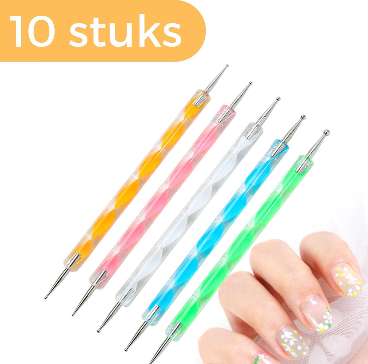 Druppelpennen - Nail Airt Acryl Dotting Pen - Tool Set 10 stuks