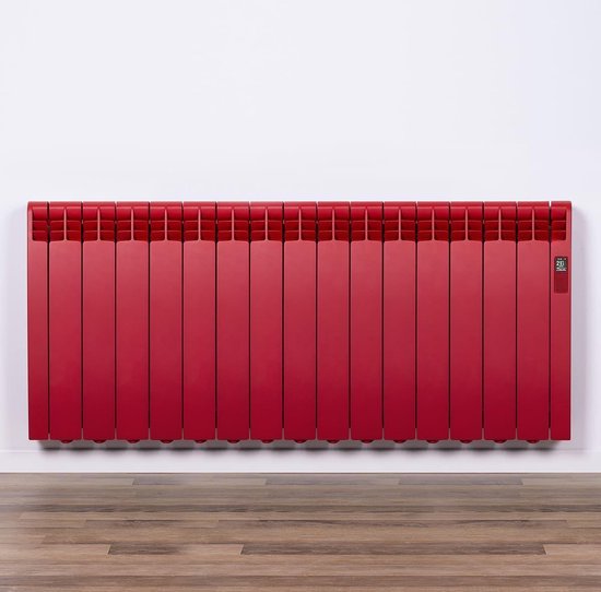 Elektrische Radiator Wifi Flame Red (RAL) - Smartcontrol via app - Energiebesparende functies - Laag verbruik - Realtime consumptie - 15 elementen - 1600 W - Zuinigste Radiator