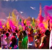 Holi poeder pakket 9 stuks paars geel en blauw