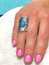 BOHO zilveren ring turquoise