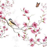 Ambiente Bird & Blossom White papieren servetten